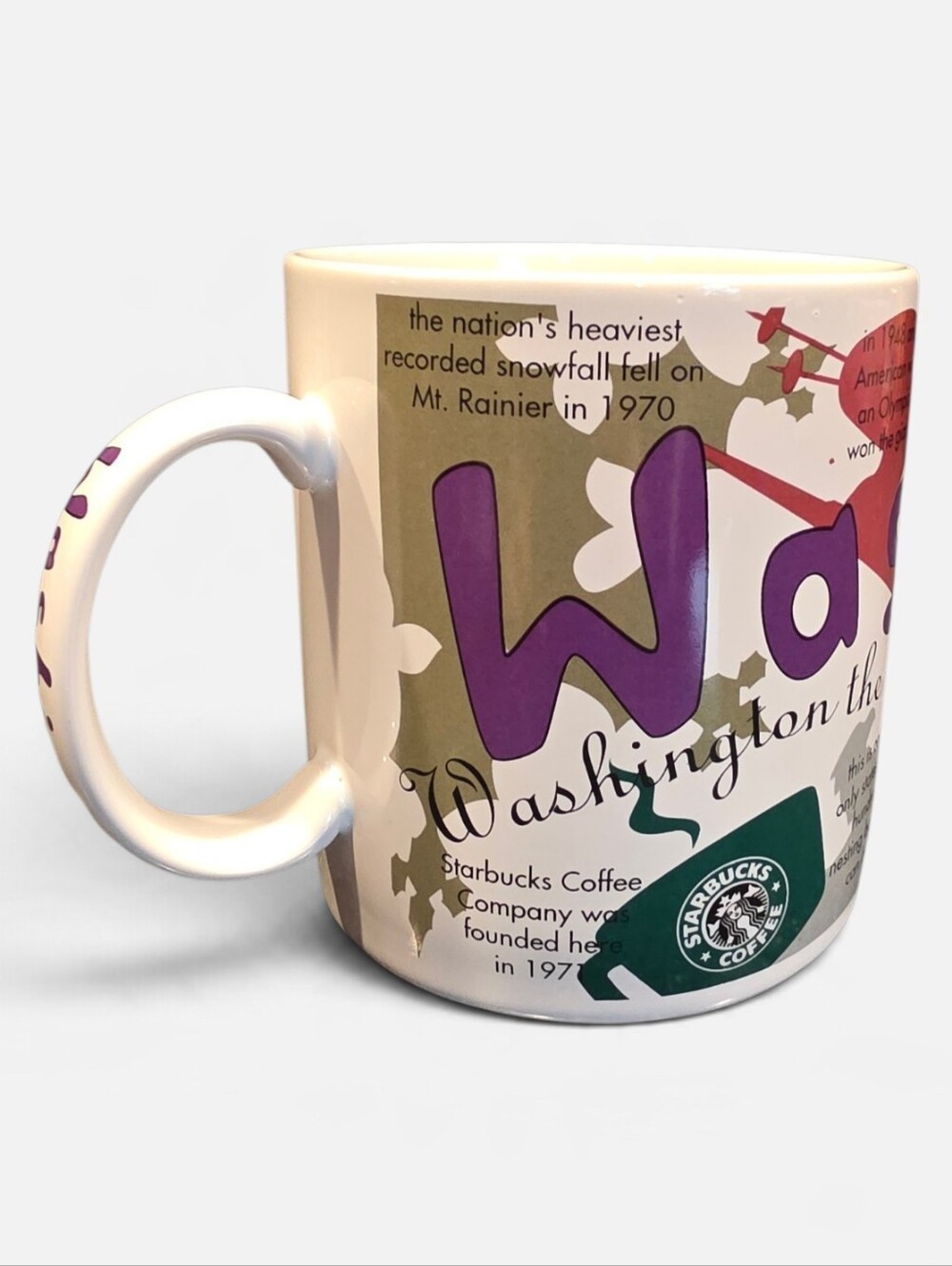 Vintage Starbucks States of Bean Washington 1997 Ceramic Coffee & Tea Mug